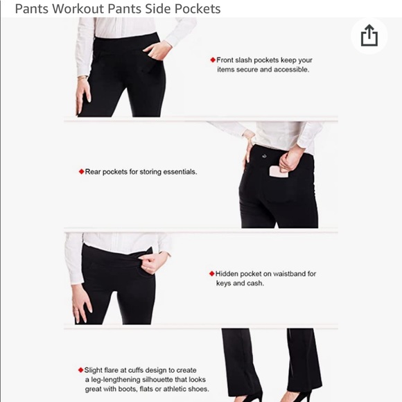 28” inseam, bootcut, Yogipace yoga work pants - Picture 12 of 12